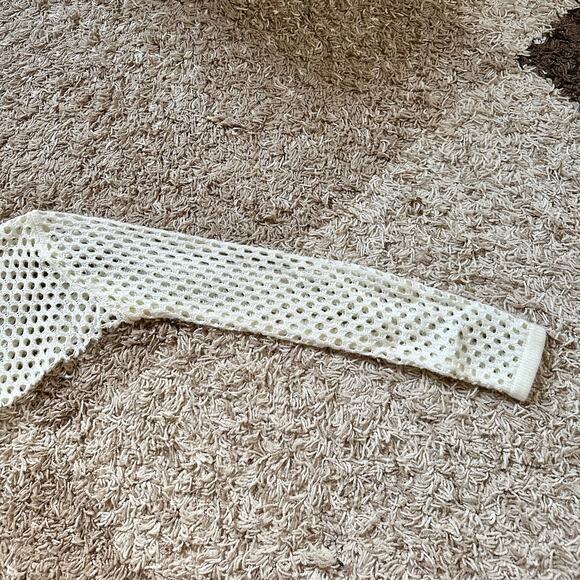 Sexy Blue Blush Knit White Custom Crop Top Women’s Size M - Picture 2 of 6